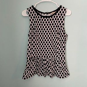 BANANA REPUBLIC Black and White Peplum Top